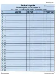 Patient Sign-In Sheets, 8-1/2" X 11" (Blue) Carbonless Form (3,125 Patient