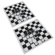 2Set International Checkers Set With Plastic Film Checkerboard Travel Board WP