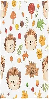 RPLIFE Cute Hedgehogs Mushrooms White Beach Towels, Quick Dry Sand Free Beach Towel for Men Women