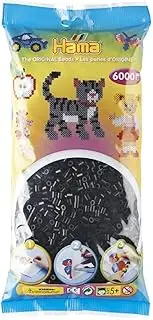Hama 644047 – 20518 – Midi Creative Set Bag of 6000 Beads - Black, Small