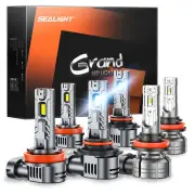 6PCS S2S SEALIGHT 9005+H11+F1S H11 LED Headlight Bulb Kit 6500K White Bright USA (for: Mitsubishi)