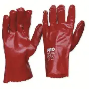 Prochoice PVC GLOVES 27cm 2Pairs, Single Dipped, Interlock Lined, RED*Aust Brand