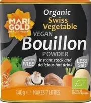 Marigold Vegetable Bouillon Organic Less Salt Grey Powder G/F 140g