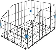 Folding Rear Bike Basket - Foldable Basket Steel Wire Front Bike Baskets | Cycling Storage Baskets, Biike Rack Cargo Bassket, Large Capacity Biike Bassket Rear, Frame Baskket for Rear Cargo