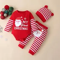 在飛比找ETMall東森購物網優惠-圣誕節服裝兒童嬰兒寶寶衣服可愛哈衣爬服圣誕老人造型裝扮連體衣
