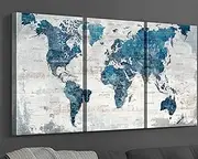 Wall Decor Living Room Home Office Wall Art Framed Blue Home Decor Large Picture House Decorations Dining Room Painting