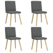 vidaXL Diamond Quilted Pattern Dining Chairs 4 pcs Dark Grey Fabric Wooden Legs 45 x 54 x 86 cm