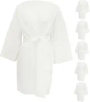 [Holibanna] 6 Pcs Disposable Cotton Spa Robes Hotel Towel Bath Skirt for Sauna Steam Room Spa Salon and Home White