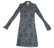 Diane Von Furstenberg Vintage Multicolor Long Sleeve Button Front Silk Dress 4