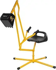 Elevon Sand Digger Kids Excavator Ride On Toy, Beach Toys Outdoor Sandbox Toy Digger, Steel Excavator Crane Rotates 360 with Stabilizing Base, Sand Toys Backyard Sandbox, Dirt and Snow - Yellow