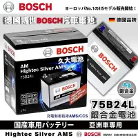 在飛比找Yahoo!奇摩拍賣優惠-【BOSCH】德國博世 75B24L 銀合金汽車電瓶 容量5