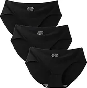 OUXBM Womens Nylon Seamless Underwear Pack Available in High Waist Briefs and Low Rise Hipster for Legging No Show Panties