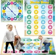 Lonfliness Summer Beach Pose Balance Floor Game for 2 or More Players, Hawaiian Ocean Large Large Mat Party Game Indoor Outdoor Family Reunion Game for Friends Group Activity Tropical Party Favor Gift