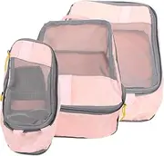 Beavorty 3pcs Compression Packing Cubes for Travel Lightweight Suitcase Organizer Bags Durable Toiletries Shoes Clothes Bags Travel Essentials Blush