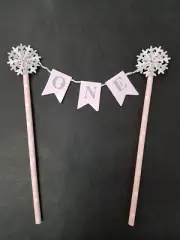 ONE Pink Silver Cake Topper Sweetilicious