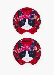 [Taking Shape] Taking Shape Set / 2 Cat Car Coasters in Multi - Women's Accessories Multi