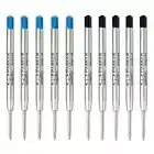 5Blue+5Black Ballpoint Pen Ink Refills Fine Point For Parker Style Replace
