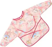 KOMBIUDA Sleeved Bib Cotton Long Boy Girl Smocks Newborns Water Newborn Clothes Bibs Eating Sleeved Bib Apron Convenient Bib Cartoon Bib Pink