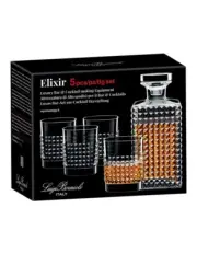 LUIGI BORMIOLI Scotch Whiskey Decanter Glass Set of 5 Pieces Bottle Tumbler
