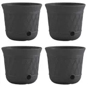 Suncast 14'' x 12" Decorative Hideaway Garden Hose Storage Pot, Gray (4 Pack)