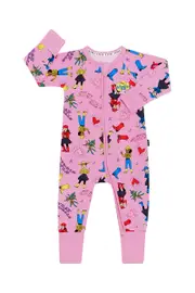 [Bonds] Bonds Baby The Wiggles X Zip Cotton Wondersuit in G'day Wig-Gals Size: 3-6 Months 3-6 Months G'day Wig-Gals