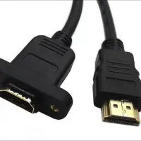在飛比找Yahoo!奇摩拍賣優惠-紅舖子 全銅HDMI公對母線 鎖面板HDMI延長線 帶耳朵螺