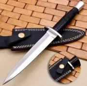 British Army Fairbairn Sykes Commando knife 2nd pat steel handle With Leather