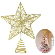 10 Inch Christmas Star Tree Toppers – Gold Glittered Metal Hallow Design Tree...