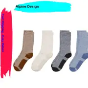 Alpine Design Performance Hiker Hiking Crew Socks - 4 Pack Size X-Large.