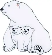 Iron or Sew On Fabric Motif Applique Polar Bear & Cubs - each