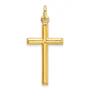 Ss/Gold Plated Sterling Silver Gold-Tone Polished Cross Charm