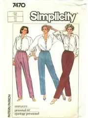 Simplicity Sewing Pattern PANTS for Knit Fabrics 7470 Size 12 UNCUT