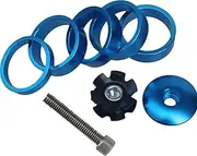 1 1/8 Inch Headset Spacer with Stem Top Cap,Headset Star Nut Black Red Blue Gold 4 Color