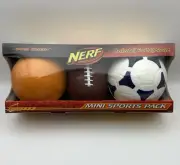 New Nerf Pro Shop Mini Sports Pack Basketball Football Soccer Ball Foam