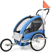 PORIYA 2 in 1 Pet Bike Trailer, Foldable Bike Trailer for Dogs & Cats, Bicycle Stroller with Sunroof, Outdoor Pet Jogger Dog Cat Bike