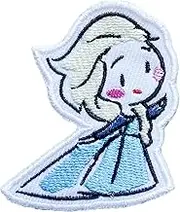 Octory Princess Iron On Patches for Clothing Saw On/Iron On Embroidered Patch Applique for Jeans, Hats, Bags (Elsa)