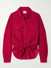 [Marant Étoile] Marant Étoile - Nath Organic Cotton-blend Voile Shirt - Red - FR 38 FR 38 Red