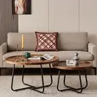 2Pcs Nesting Sofa Side Tables Coffee Table Nightstand Industrial Living Room