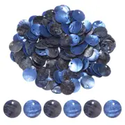 150-Pack 15 mm Flat Round Shell Coin Drop Charm Bead [Sky Blue]