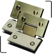 Glass Door Hinge,Bathroom Clamp,Pivot Hinges,2 Pieces of 304 Stainless Steel Glass Door Hinge, Green Bronze 135° Two-Way Bathroom Glass Clip, 8-12mm Frameless Shower Door Hinge