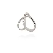 Culturesse Time Flows Adjustable 2.3cm Ring Rhodium Plating Sterling Silver