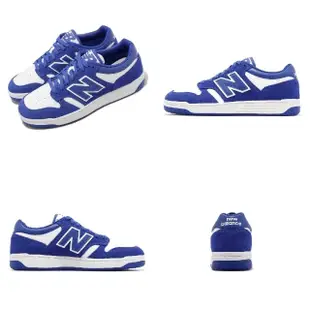 【NEW BALANCE】休閒鞋 BB 480 Low 男鞋 女鞋 情侶鞋 藍 白 復古 皮革 麂皮 NB 紐巴倫(BB480LWH-D)