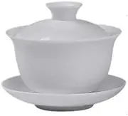 Traditional Chinese Gaiwan Teacup Jade Porcelain White Glaze kung Fu Tea Service Set for Home Office Decoration