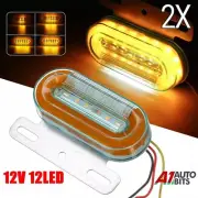 12V Orange Amber Led Side Marker Lights X2 Neon Marker Dynamic Indicator Trailer