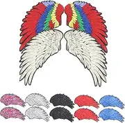AUTSUPPL 7 Pairs DIY Angel Wing Patches Glitter Applique for Clothing Repair and Decoration Easy Sewn Costume Accessories for Home Tailor Shop Use