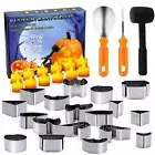 33 PCS Pumpkin Carving Kit, Stainless Steel Pumpkin Carving Tools with Hammer...