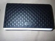 Gucci Women's Leather Micro GG Guccissima Mini Crossbody Wallet Bag Purse Black