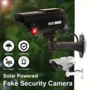 Solar Powered Dummy Fake Security Camera Bullet Security Simulated Surveillance