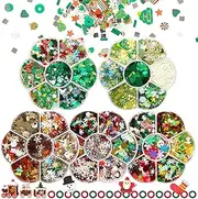 Rose Flower Christmas Chunky Glitter, 5 Boxes Mixes Sequins 3D Holographic Iridescent Theme Festival, Snowflakes, Santa Claus, Tree Craft, Santa Claus Decorate for DIY Arts Face Hair Body Nail