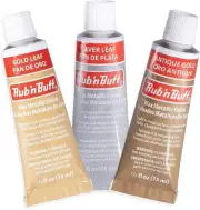 AMACO Rub n Buff Wax Metallic Finish 3 Color Kit - Antique Gold Silver Leaf...